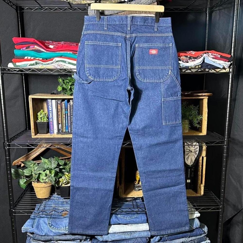 Dickies Navy Blue Carpenter Jeans Relaxed Fit Baggy Skater Pants Mens 32x34